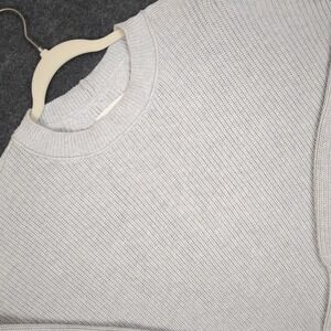 Aerie Oversized Balloon Sleeve Knit Sweater Light Gray XS